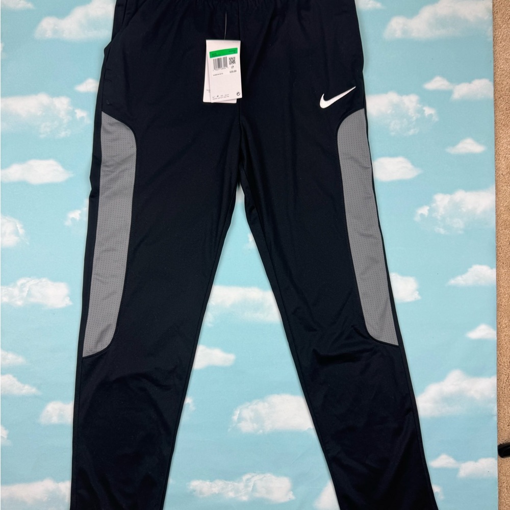 Nike Kids Black Joggers with Gray Panels